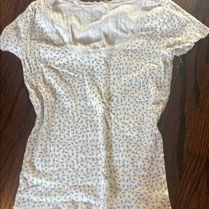 Yellow flower scoop neck top